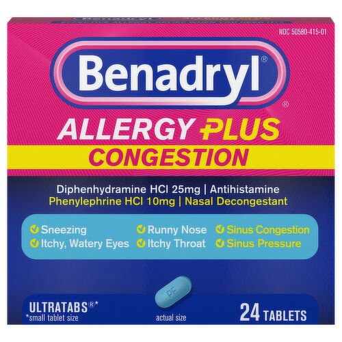 Benadryl Allergy Plus Congestion, Tablets