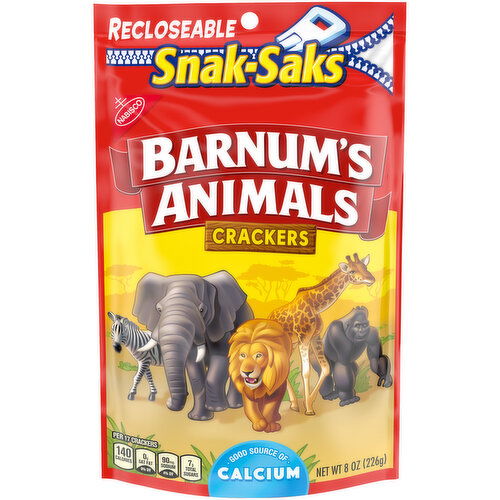 Barnums Barnum's Animal Crackers, Snak-Saks, 8 oz