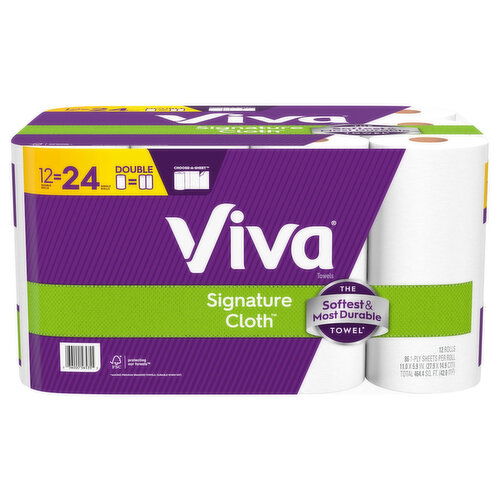 Viva owels, Choose-A-Sheet, Double Rolls, 1-Ply - 12 Each