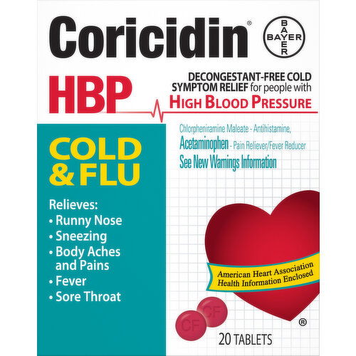 Coricidin Cold & Flu, HBP, Tablets