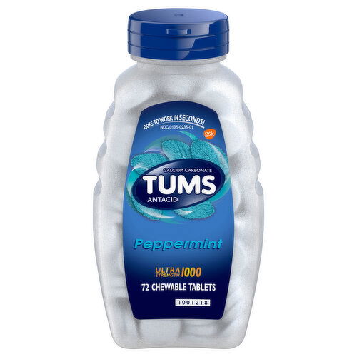 Tums Antacid, Ultra Strength 1000, Chewable Tablets, Peppermint