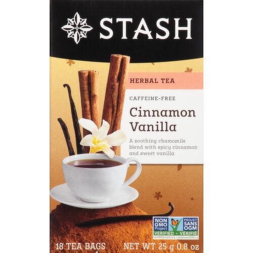 Stash Herbal Tea, Caffeine-Free, Cinnamon Vanilla, Tea Bags