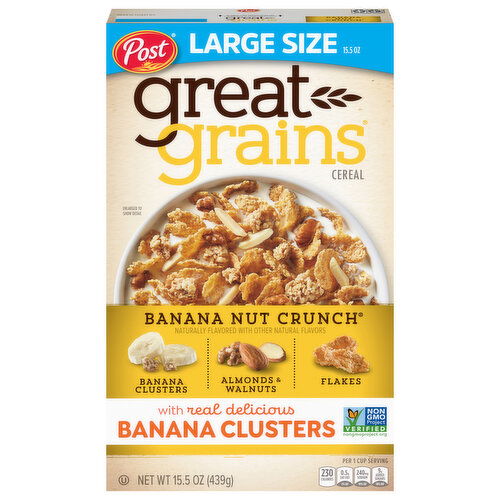 Great Grains Banana Nut Crunch Cereal Large Size - 15.5 Ounce