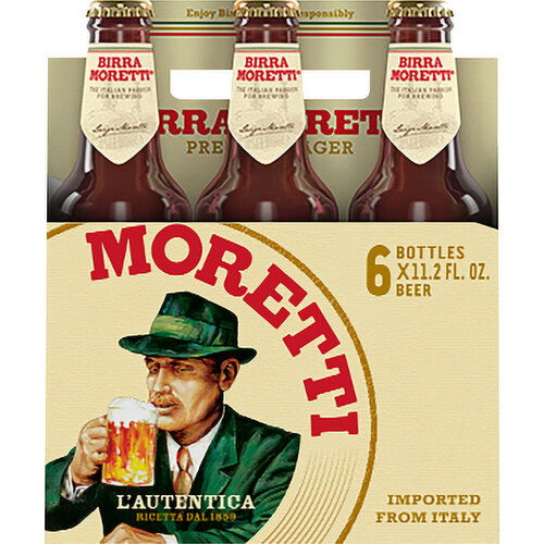 Moretti Beer, Premium Lager - 6 Each