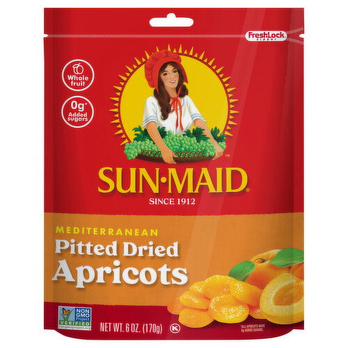 Sun-Maid Mediterranean Pitted Dried Apricot 6oz Fresh-Lock® Zipper Bag