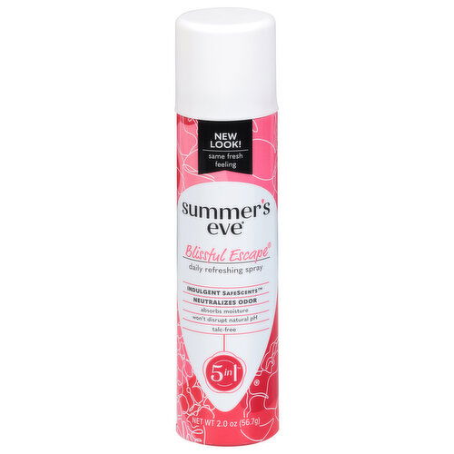 Summer's Eve Refreshing Spray, Daily, 5 in 1, Blissful Escape