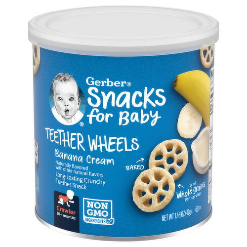 Gerber Teether Wheels, Banana Cream, Lil' Crunchies, Crawler (10+ Months)