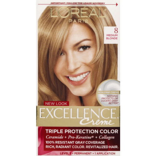 Excellence Triple Protection Color, Medium Blonde 8