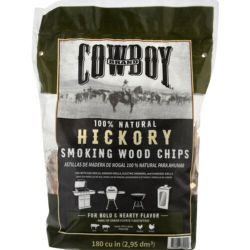 Cowboy Smoking Wood Chips, Hickory