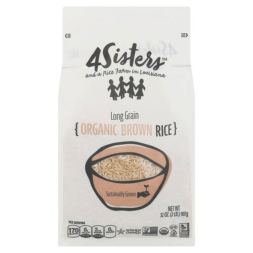 4Sisters Brown Rice, Organic, Long Grain