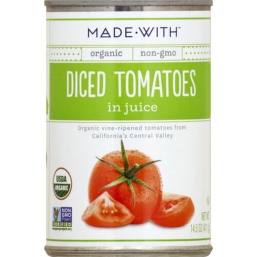 Made With Tomatoes, Organic, in Juice, Diced