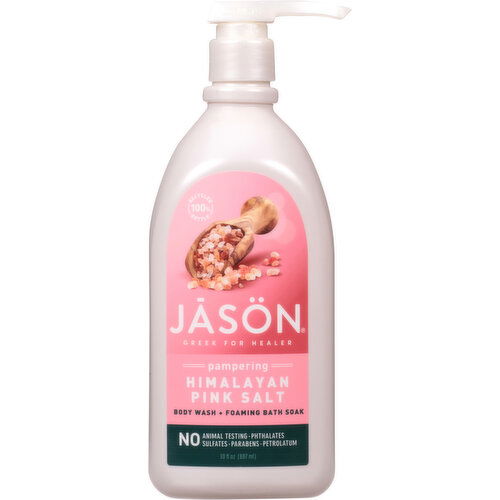 Jason Body Wash + Foaming Bath Soak, Himalayan Pink Salt, Pampering