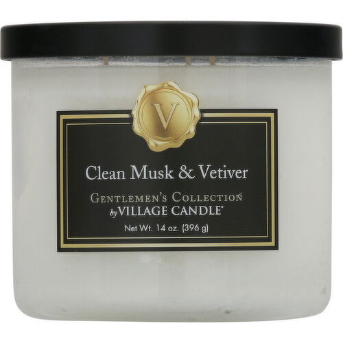 Village Candle Candle, Clean Musk & Vetiver