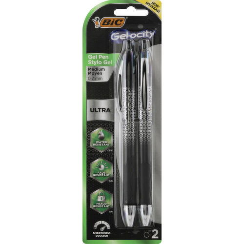 BiC Gel Pen, Black, Ultra, Medium (0.7 mm)