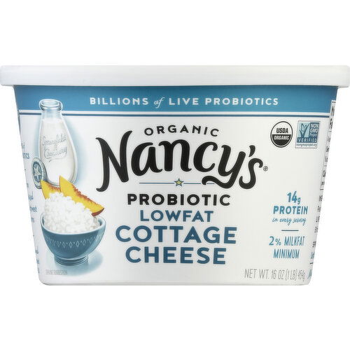 Nancys Cottage Cheese, 2% Milkfat Min, Lowfat, Organic