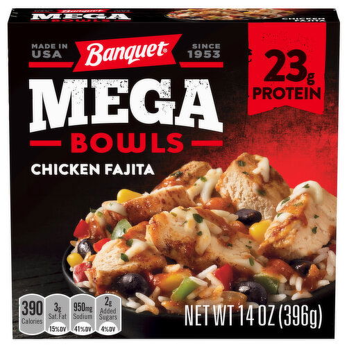 Banquet Mega Bowls Chicken Fajita Frozen Dinner