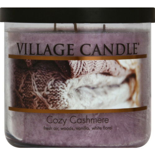 Village Candle Candle, Cozy Cashmere, Glass Cylinder