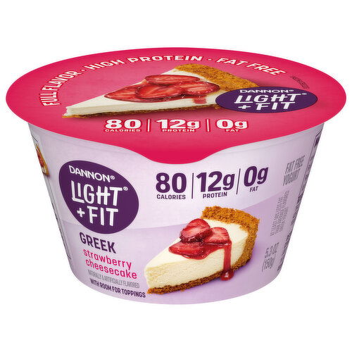 Dannon Fat Free Greek Strawberry Cheesecake Yogurt - 5.3 Ounce