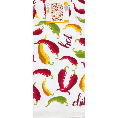 MUkitchen Dishtowel, Chili Peppers, 100% Cotton Designer