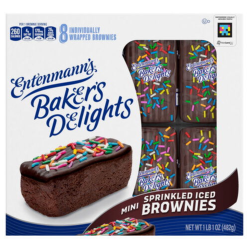 Entenmann's Brownies, Sprinkled Iced, Mini