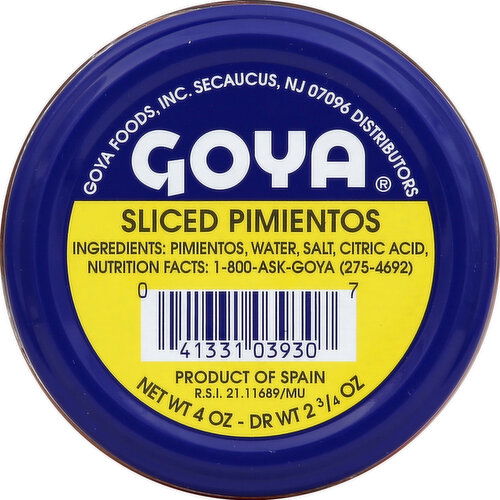 Goya Pimientos, Sliced