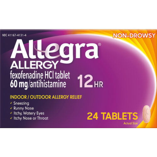 Allegra Allergy Relief, Indoor/Outdoor, Non-Drowsy, 12 Hr, Tablets