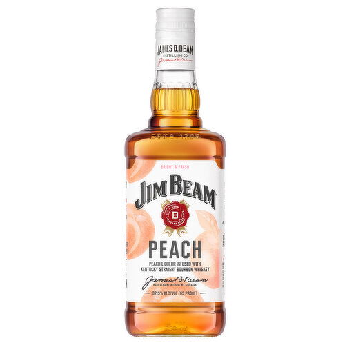 Jim Beam Peach Infused Straight Bourbon Kentucky Whiskey, 750 ml    