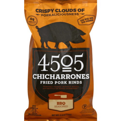 4505 Meats Fried Pork Rinds, BBQ Seasoned, Chicharrones