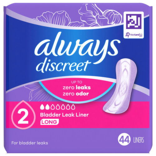 Always Discreet Liners, 2 Bladder Leak Long