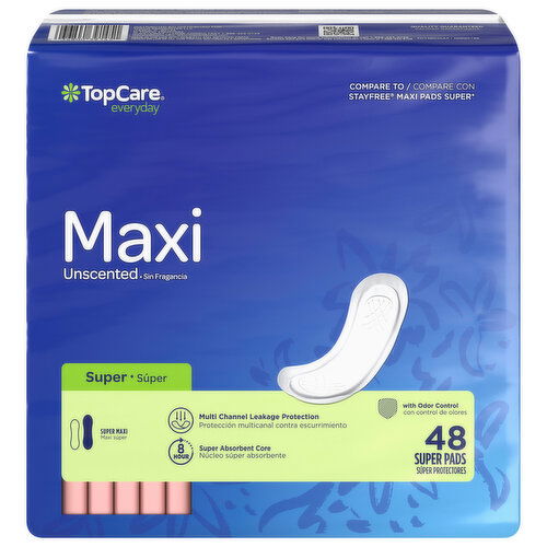 TopCare Pads, Maxi, Super, Unscented