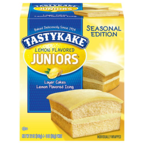 Tastykake Layer Cakes, Lemon Flavored, Family 4 Pack