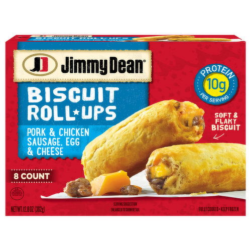 Jimmy Dean Jimmy Dean Biscuit Roll-Ups, Sausage, Frozen Breakfast, 8 Count