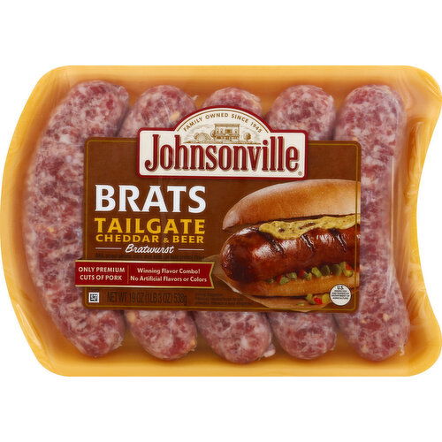 Johnsonville Bratwurst, Brats Tailgate Cheddar & Beer