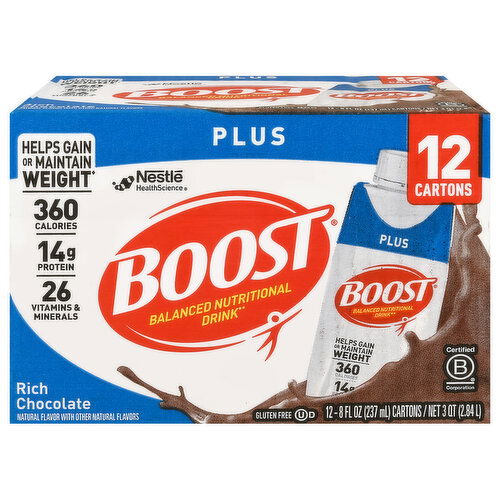 Boost Balanced Rich Chocolate Nutritional Drink - 12 Each