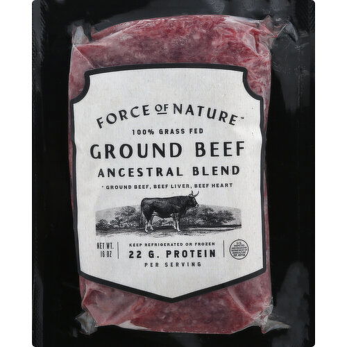 Force Of Nature Beef, Ground, 100% Grass Fed, Ancestral Blend