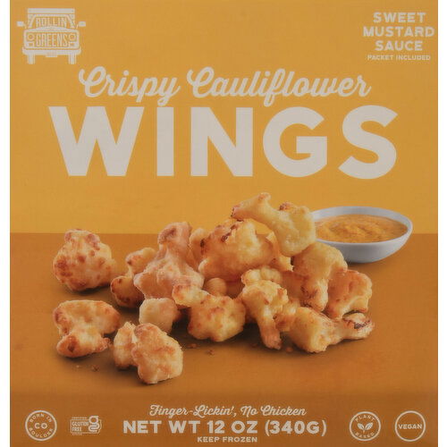 RollingGreens Crispy Cauliflower Wings, Sweet Mustard Sauce