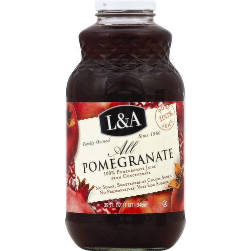 L&A 100% Juice, Pure, All Pomegranate