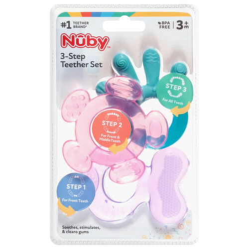Nuby 3-Step 3m+ Teether Set - 1 Each