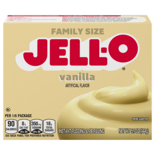 Jell-O Pudding & Pie Filling, Instant, Vanilla, Family Size