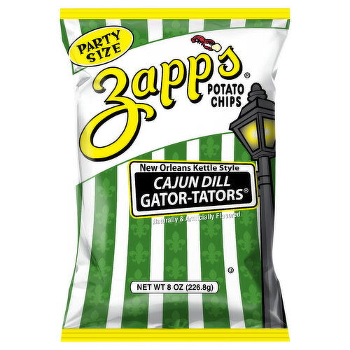 Zapp's New Orleans Kettle Style Cajun Dill Gator-tators Potato Chips - 8 Pint