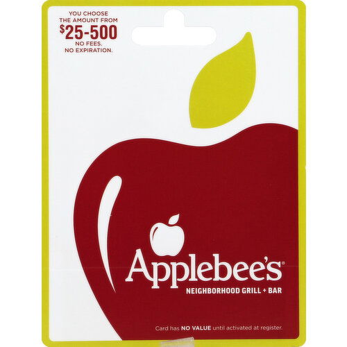 Applebee's Gift Card, $25 to $500