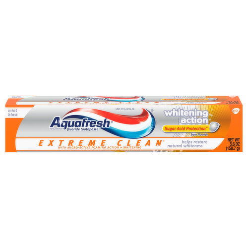 Aquafresh Toothpaste, Fluoride, Mint Blast