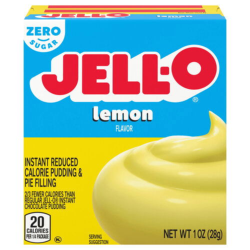 Jell-O Pudding & Pie Filling, Reduced Calorie, Zero Sugar, Instant, Lemon Flavor