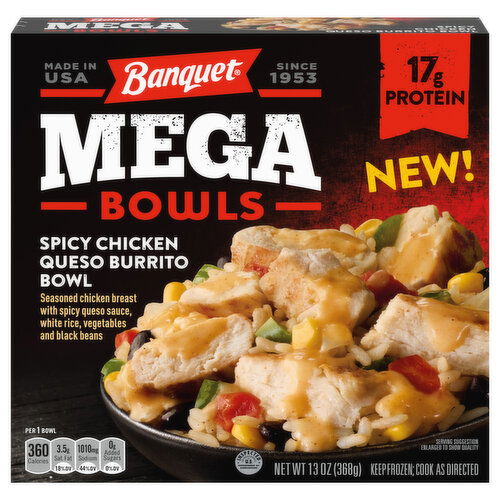 Banquet Spicy Chicken Queso Burrito Bowl - 13 Ounce