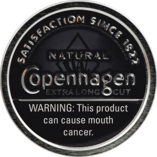 Copenhagen Smokeless Tobacco, Natural, Extra Long Cut