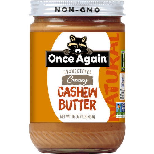 Once Again Cashew Butter, Creamy, Unsweetened, Natural