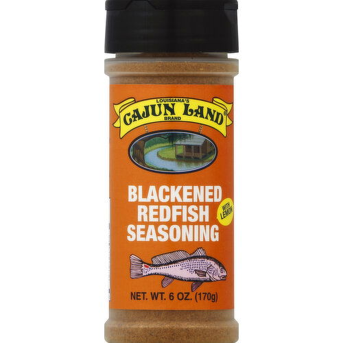 Cajun Land Seasoning, Blackened Redfish, with Lemon - 6 Ounce