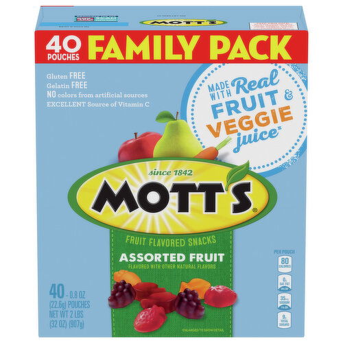 Mott's Fruit Flavored Snacks, Assorted Fruit, Family Pack