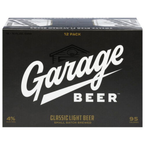 Garage Beer Beer, Light, Classic, 12 Pack