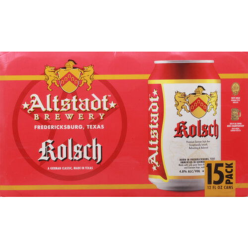 Altstadt Brewery Beer, Premium, German-Style, 15 Pack